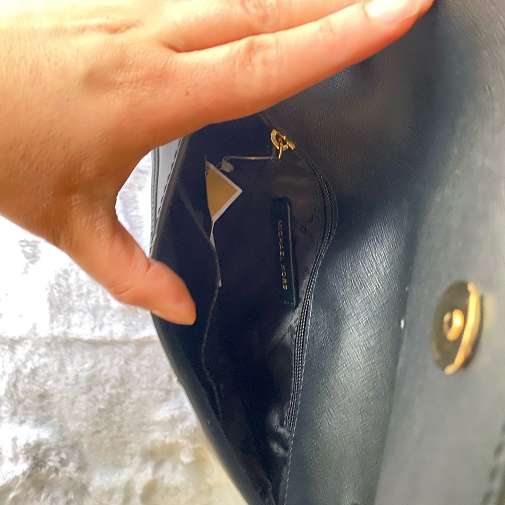 Michael Kors Black Clutch with Gold Accents - Picture 5 of 7